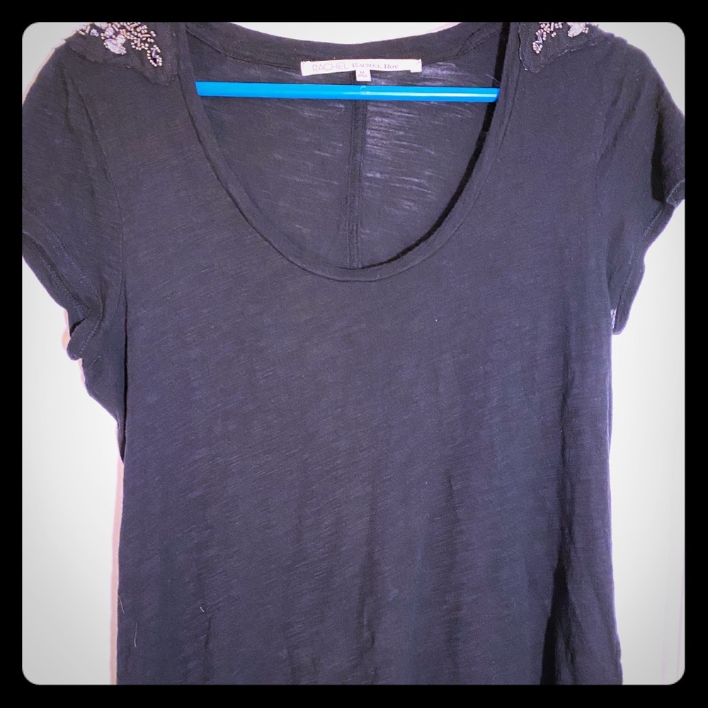 Rachel Roy, medium black top, fun and sparkly
